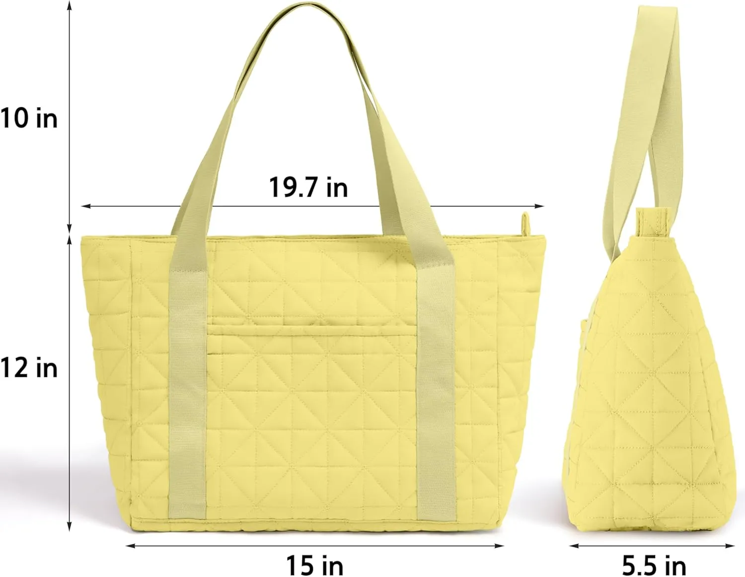 Quilted Tote Bag for Women, Lightweight Puffy Shoulder Bag, Breathable Strap, Magnetic Pocket, Tablet Purse for Work, Travel