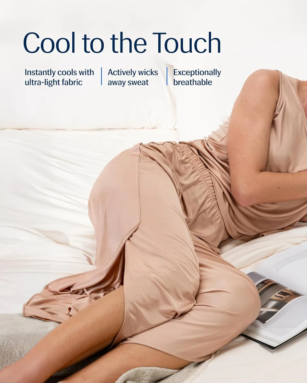 REST Evercool Women Cooling Pajama Set-Breathable Sleepwear for Hot Sleepers, Moisture-Wicking, Quick-Dry, Silky Lounge Set