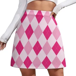 Rhomboid Grid Short Skirt Athletic Skorts Women Golf Skirts Mini Skirt Breathable High Waist Workout Exercise Skort