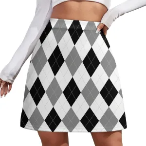 Rhomboid Grid Short Skirt Athletic Skorts Women Golf Skirts Mini Skirt Breathable High Waist Workout Exercise Skort