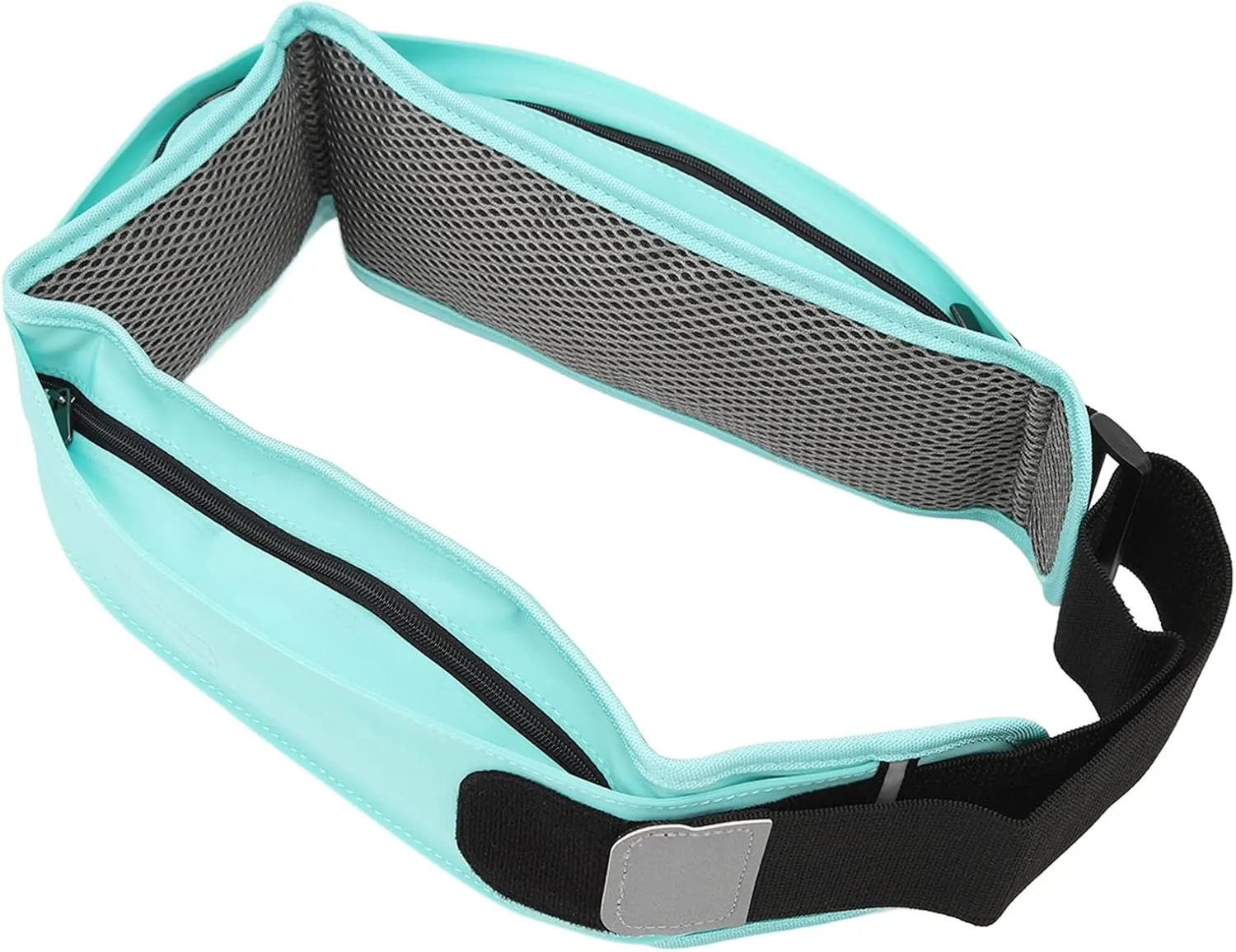 Running Waist Bag Multi Pocket Elastic Breathable Jogging Belt Reflective Strip Exercise Fitness Travel (Sky Blue)