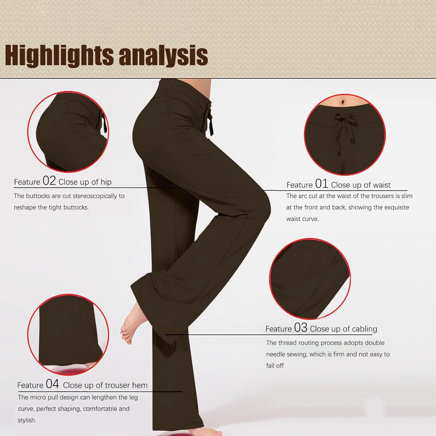 Ruziyoog Flared Yoga Pants for Women High Waist Stretchy Loose Casual Trousers Wide Leg Lounge Joggers Sweatpants