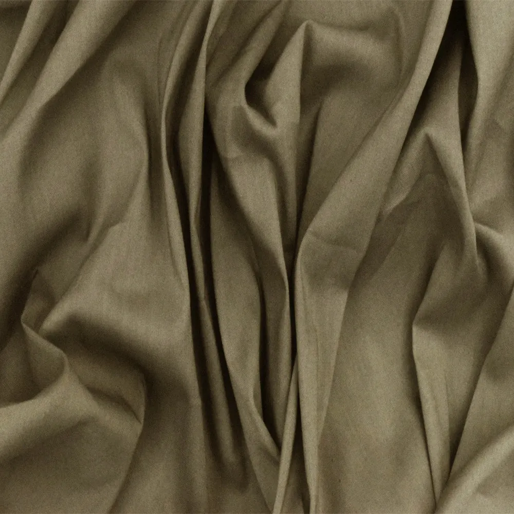 Sandcastle Brown Stretch Cotton Blend Broadcloth Fabric