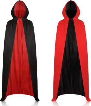 SAVITA Vampire Cloak, 59 Inches Long, Adults Unisex Adult Vampire Costume Cloak, One Size, Red, Breathable, Lightweight, Drawstring Closure, Halloween, Cosplay Party
