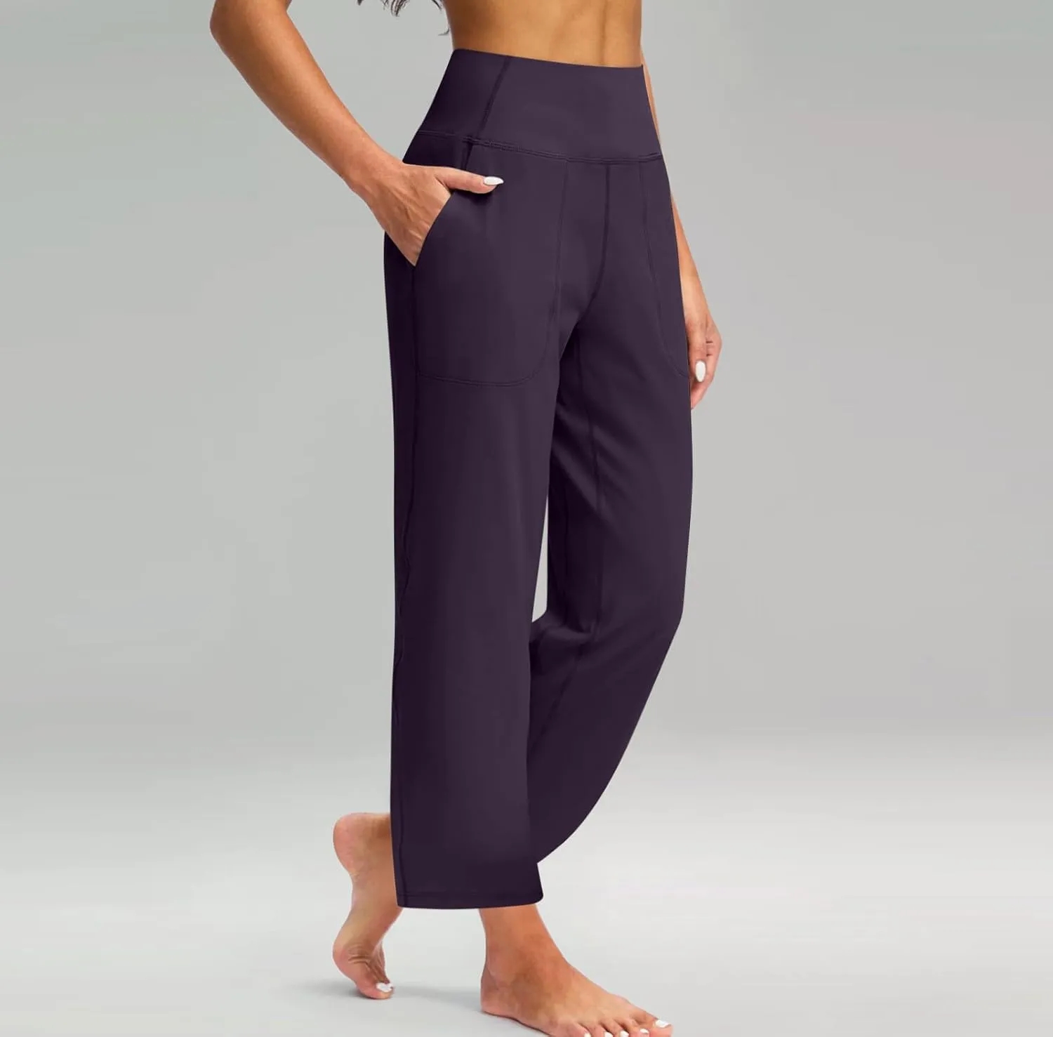 Scrub Pants for Women, Lounge Summer Casual High Waisted Sweatpants Baggy with