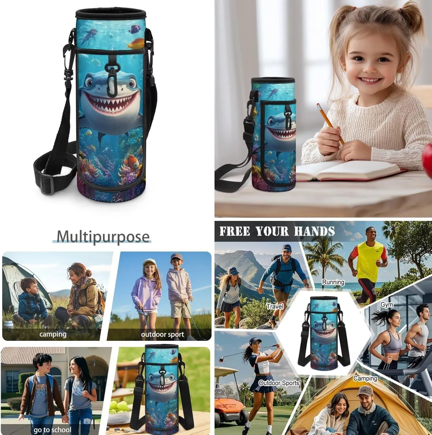 Shark Backpack and Lunch Box Set Boys Big Capacity 1st Grade Backpack Boys Breathable Kids School Bag for Elementary Children Casual Kids Bookbag Back to School Supplies