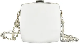 Silver Metal Box Bag Ladies Party Clutch Bag Evening Bag Chain Purse Crossbody Mini Bag Female Shoulder Bag Handbag, One Color, One Size