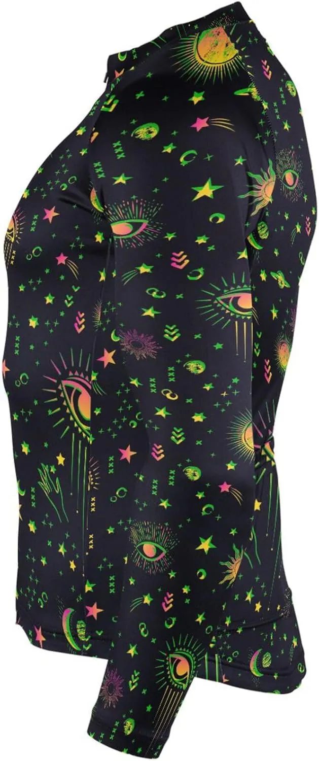 Space Galaxy Constellation Zodiac Men's Cycling Jersey Moisture Wicking and Breathable Quick Dry with 3 Rear Pockets