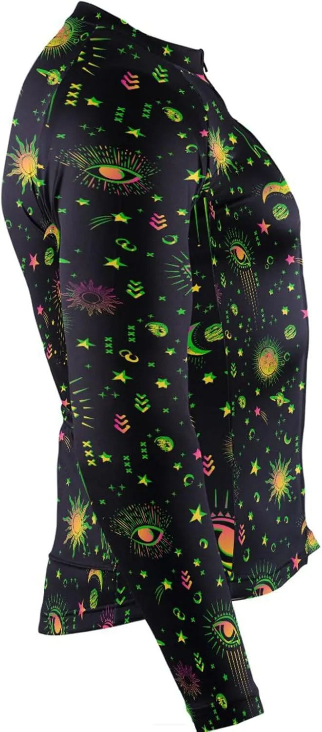 Space Galaxy Constellation Zodiac Men's Cycling Jersey Moisture Wicking and Breathable Quick Dry with 3 Rear Pockets