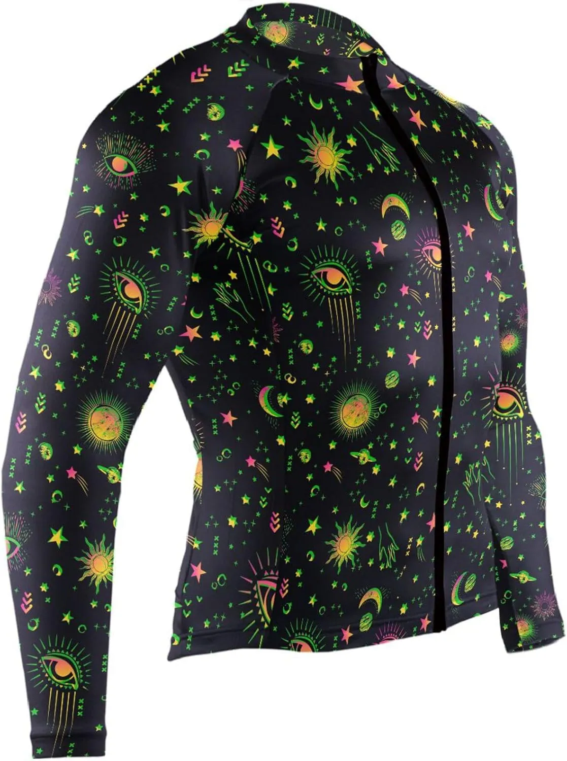 Space Galaxy Constellation Zodiac Men's Cycling Jersey Moisture Wicking and Breathable Quick Dry with 3 Rear Pockets