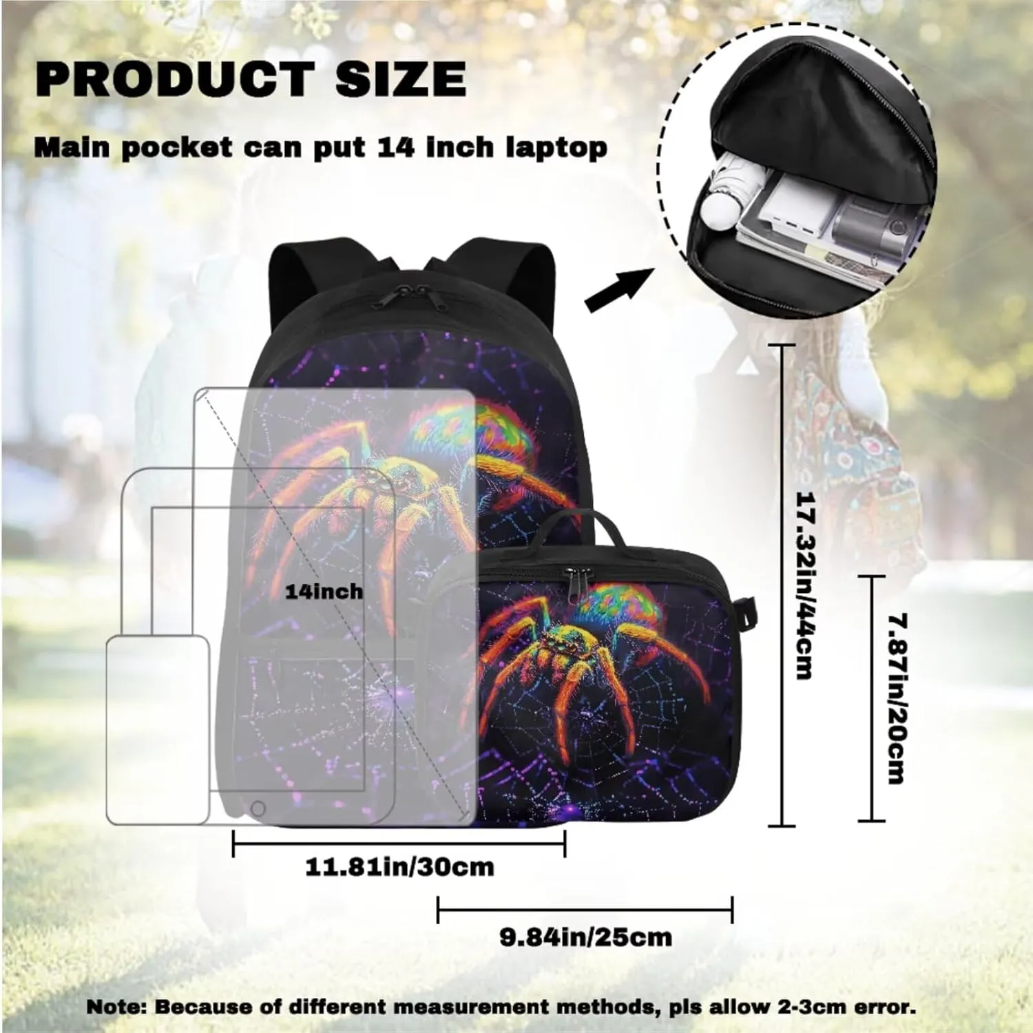Spider Backpack with Lunch Box Boys Breathable School Backpack for Boys 8-12 Set of 4 Pcs Kids Schoolbag for Elementary Children Casual Kids Bookbag School Supplies