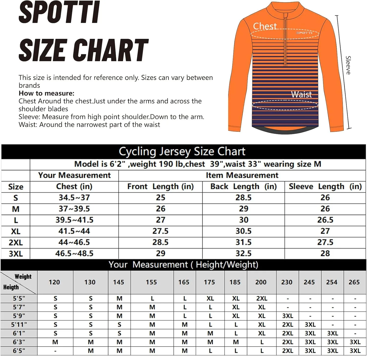 Spotti Men's Cycling Bike Jersey Long Sleeve with 3 Rear Pockets - Moisture Wicking, Breathable, Quick Dry Biking Shirt