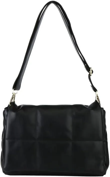 Stylish Cross-straddle Pillow Bag Women's One-shoulder Vintage Down Purse Bag Crossbody Bags for Women Y2k Bag (Black)