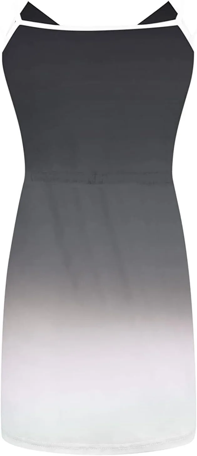 Summer Dress for Women Trendy 2025 V Neck Short Sundress Beach Casual Sexy Sun Dresses Athletic Stripes Dresses