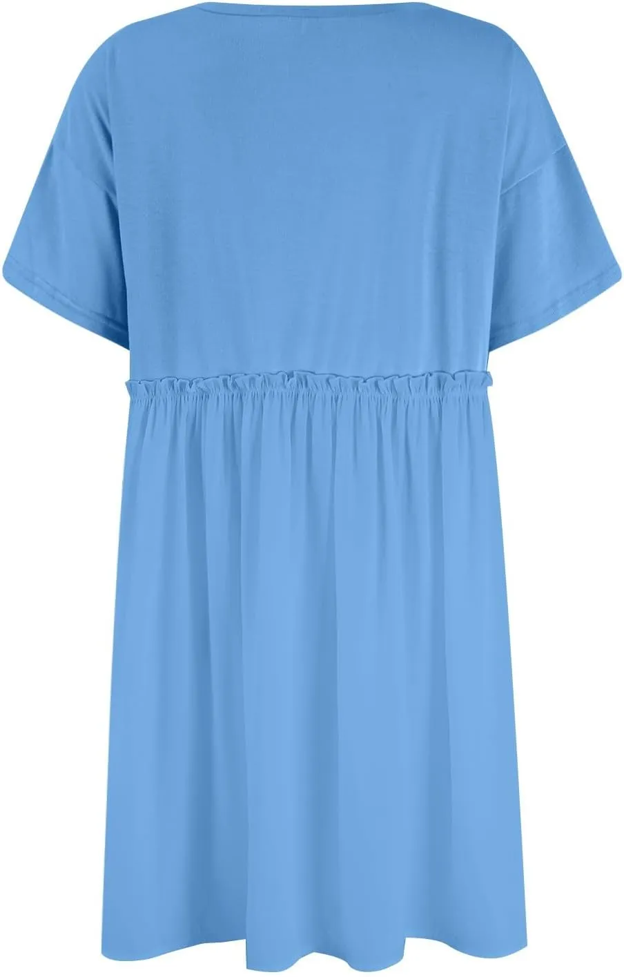 Summer Dresses for Women Short Sleeve Patchwork Crewneck Mini Dress Casual Colorblock Pleated Dresses with Pockets