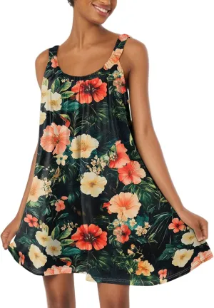 Summer Dresses for Women Sleeveless Spaghetti Strap Casual Boho Dresses Square Neck Ruffle Front Short Nightgowns