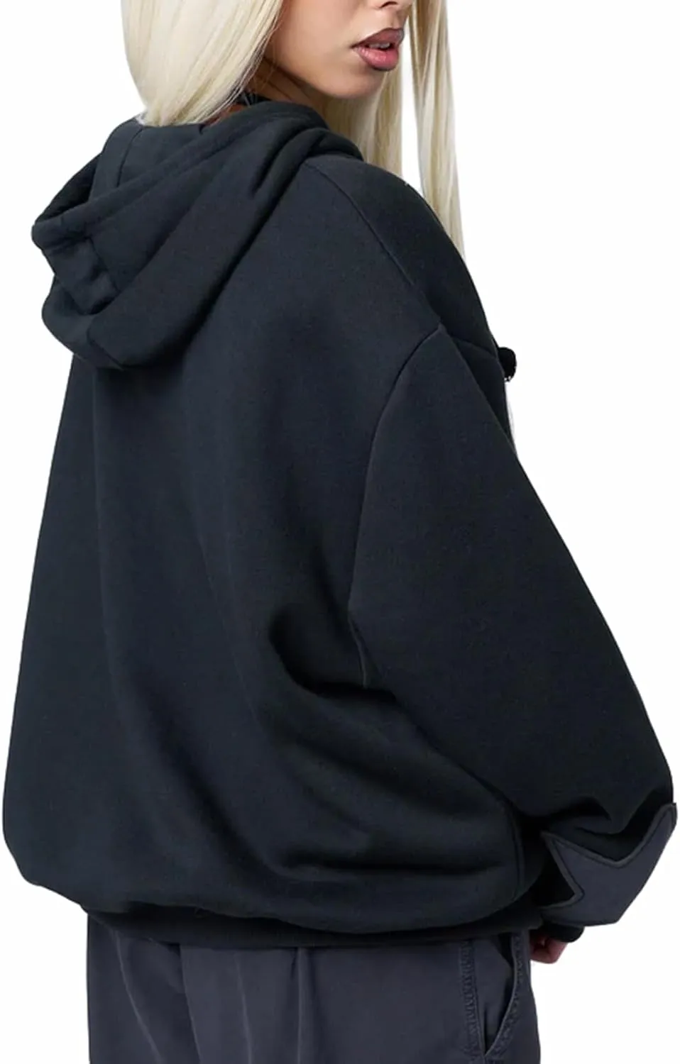 Sunwittafy Y2k Hoodie Men Women Letter Print Zip Up Hoodie Grunge Star Oversized Sweatshirt Harajuku Jacket Streetwear
