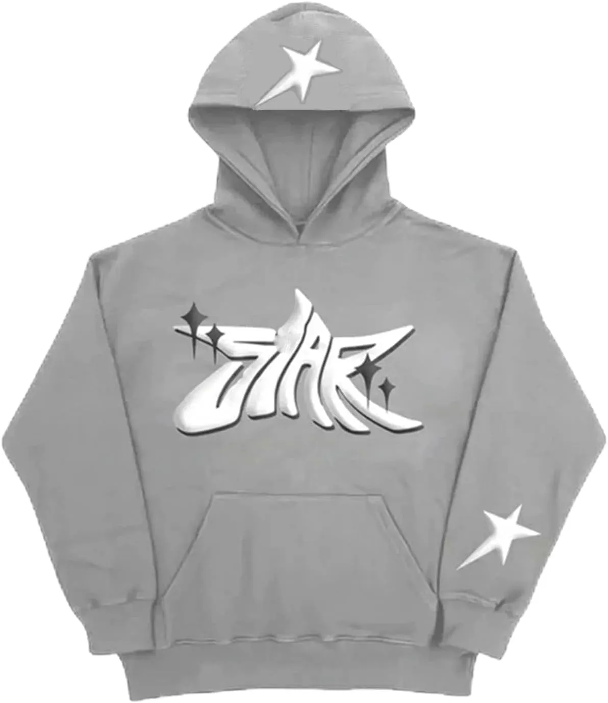 Sunwittafy Y2k Hoodie Men Women Letter Print Zip Up Hoodie Grunge Star Oversized Sweatshirt Harajuku Jacket Streetwear