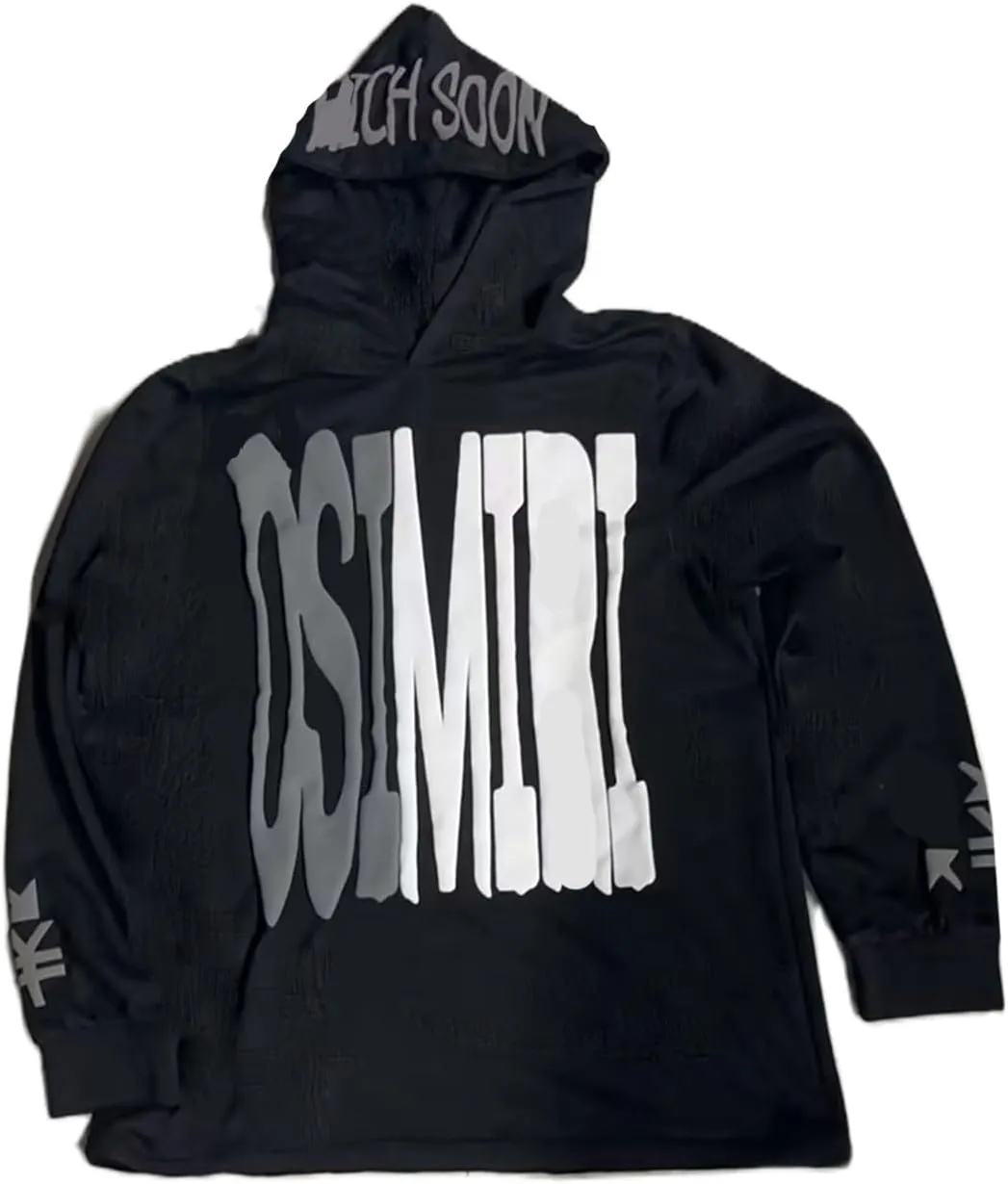 Sunwittafy Y2k Hoodie Men Women Letter Print Zip Up Hoodie Teens Grunge Pullover Sweatshirt Harajuku Star Jacket Streetwear