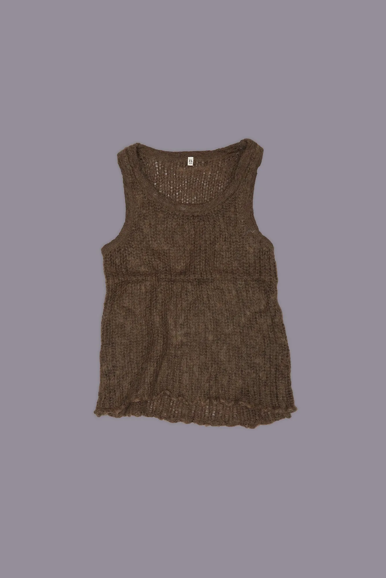 SWEATER TANK - OLIVE BROWN MOHAIR