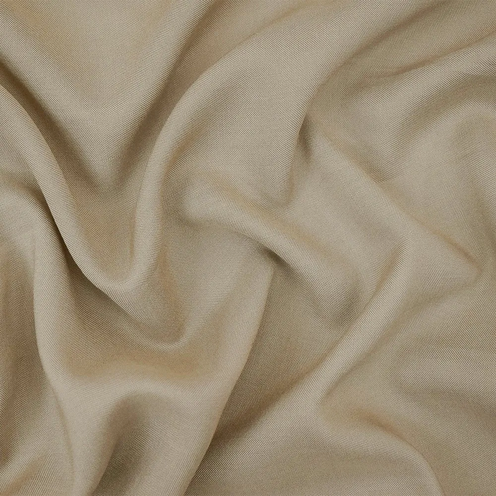 Taupe Khaki Beige Rayon Challis Solid Woven Fabric