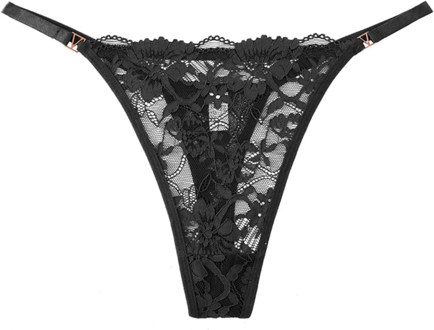 Thongs for Womens Sexy Lace See Through Sheer Underwear Breathable T-Back G String Thongs Lingerie Panties Nightwear
