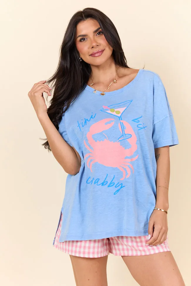 Tini Bit Crabby Blue Spilt Hem Graphic Tee