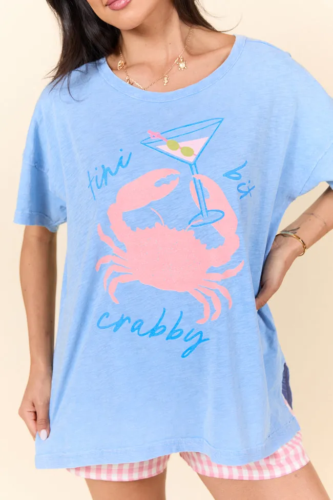 Tini Bit Crabby Blue Spilt Hem Graphic Tee