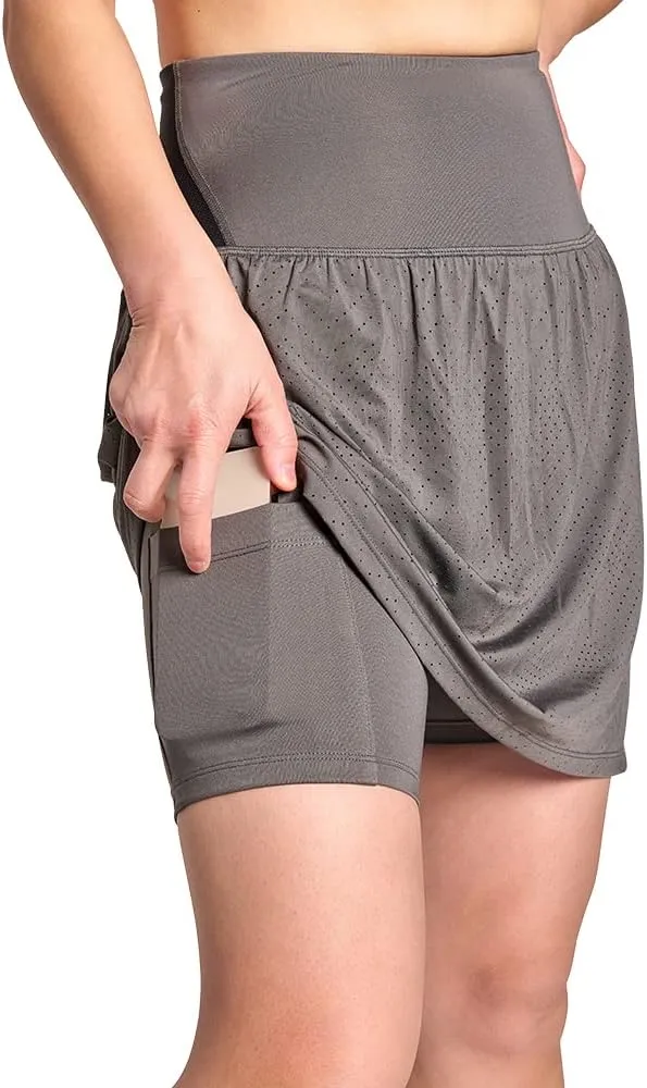 Tommie Copper Womens Pro-Grade Lower Back Support Skort | Breathable, Sweat Wicking Active Wear for Daily Low Back Support