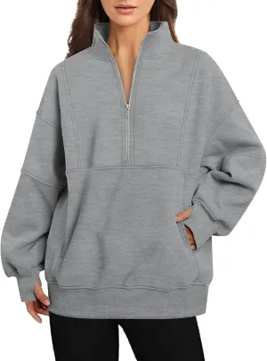 Tracksuit Sweatshirts Half Zip Pullover Quarter Zip Oversized Hoodies Sweaters Comfy Fall Outfits Hoodie
