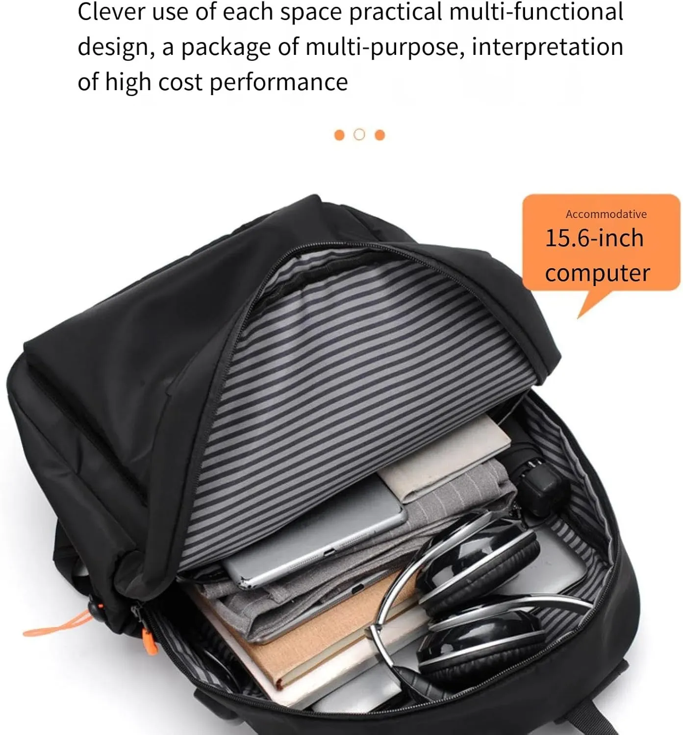 Travel Backpack Casual Fashion Lightweight Black Laptop Bag Large-capacity Travel Backpack