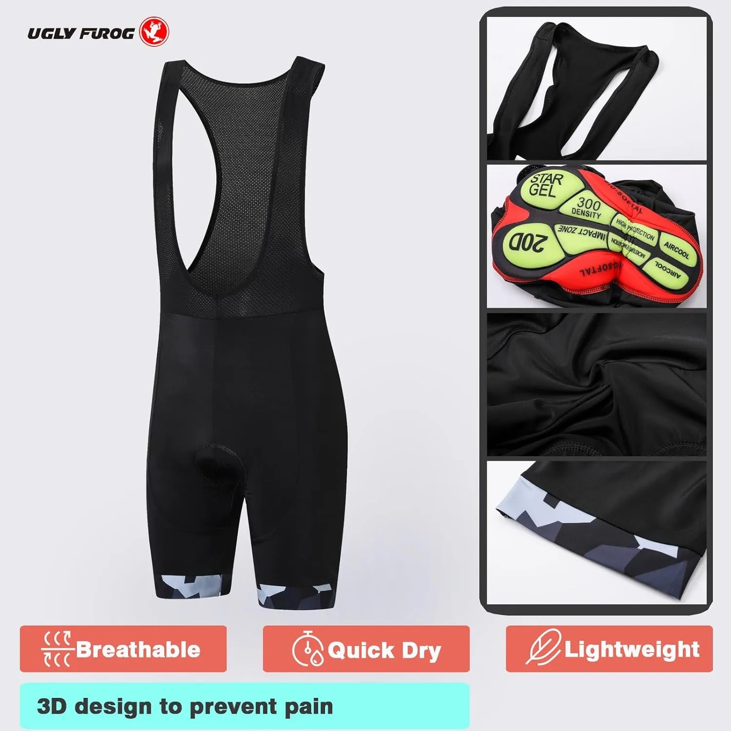 UGLY FROG Mens Breathable Cycling Jersey Biker Short/Long Sleeve Shirt Quick Dry Full Zip Men's Bicycle Jacket with Pockets