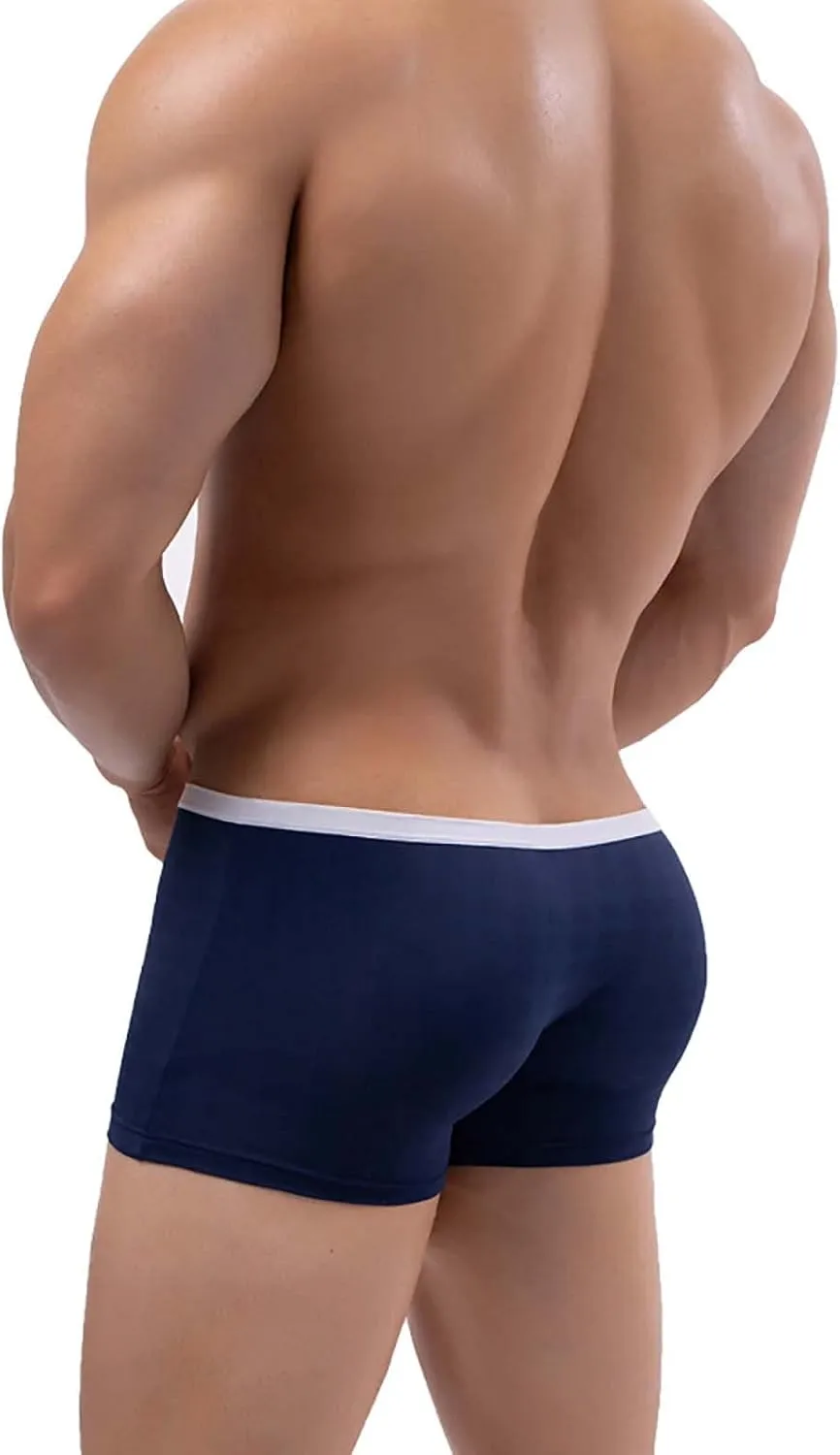 Underwear for Mens Sexy Boxer Briefs Mesh Hollow Out Bikini Breathable Cheeky Underpants Bulge Pouch Trunks for Male