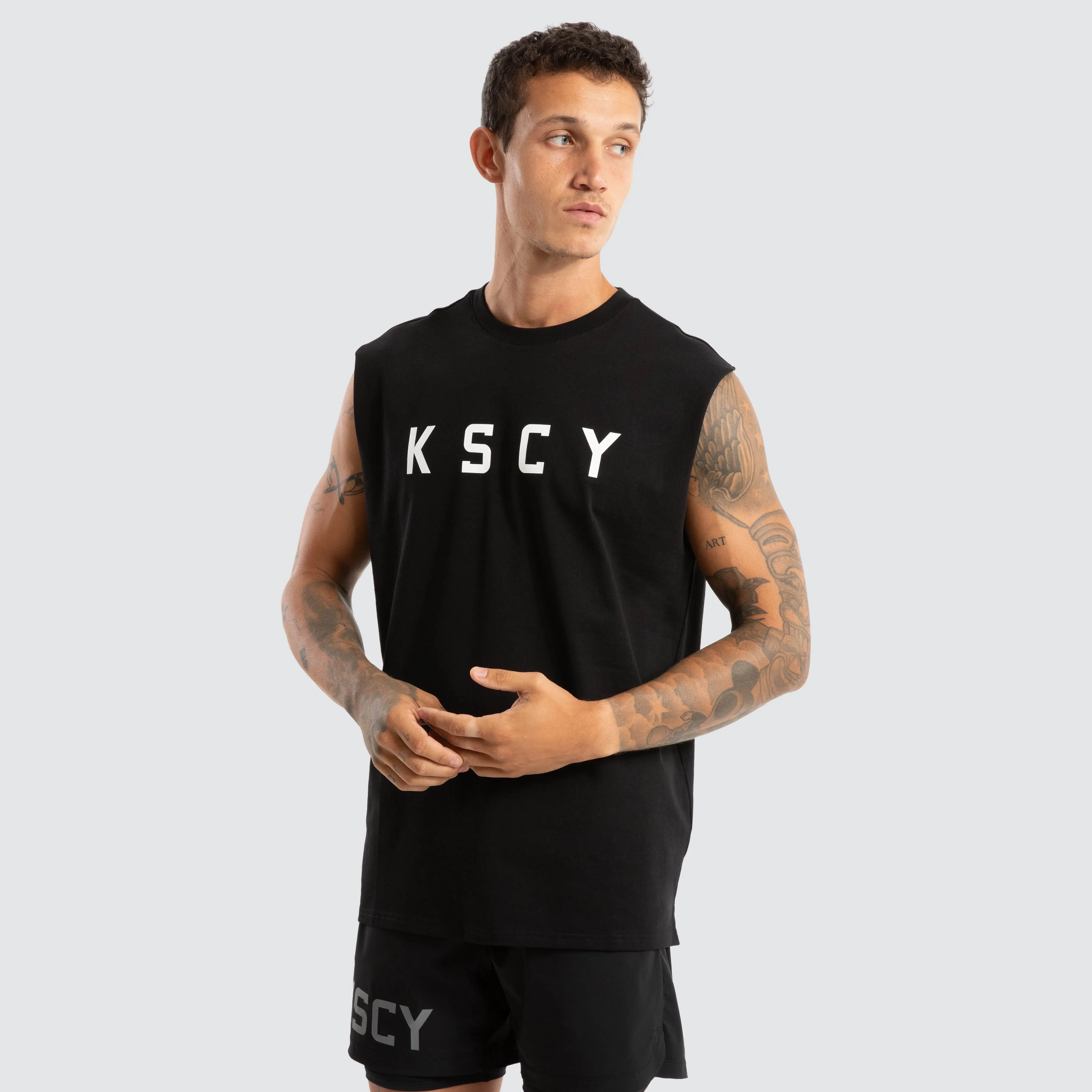 Vigor Split Hem Muscle Jet Black