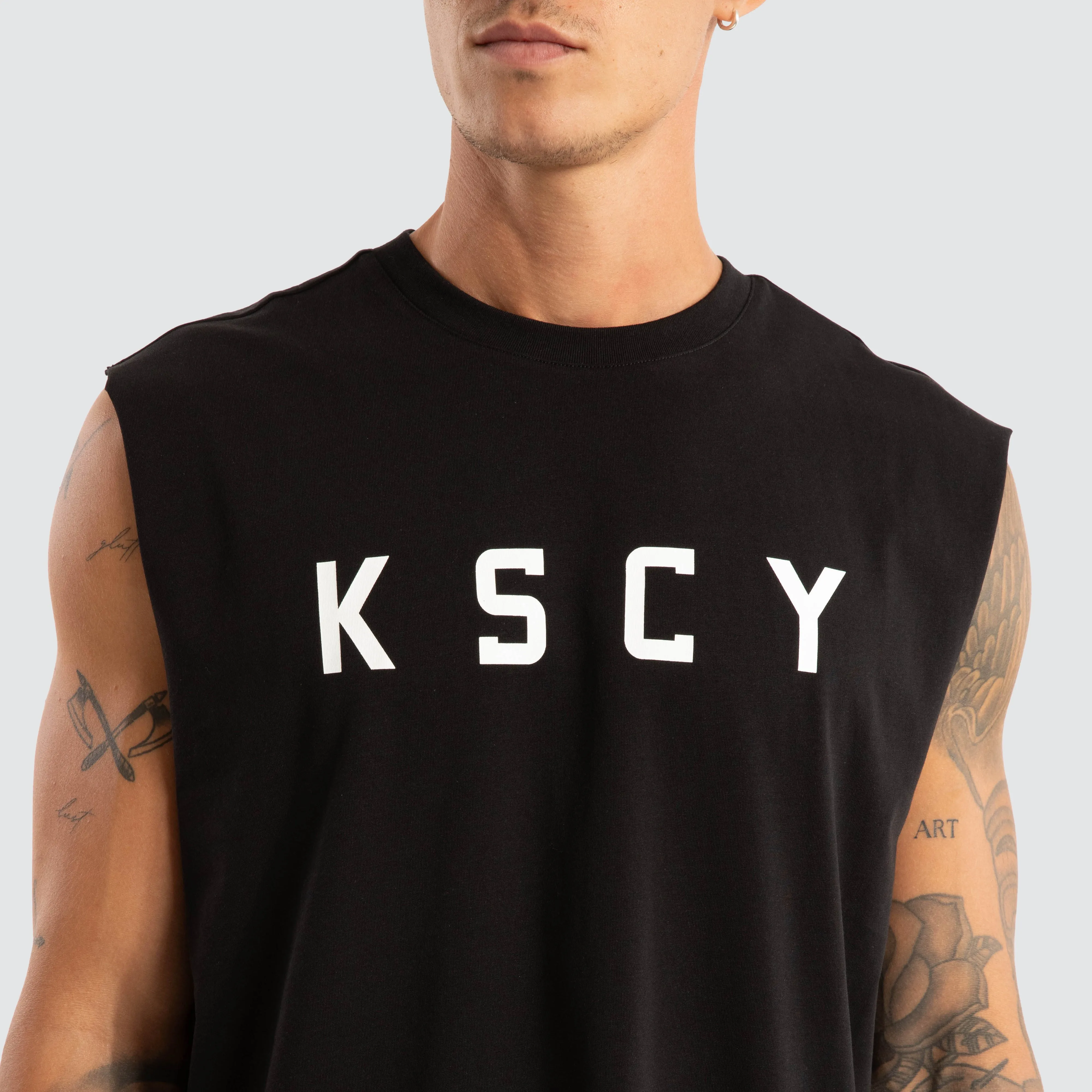 Vigor Split Hem Muscle Jet Black