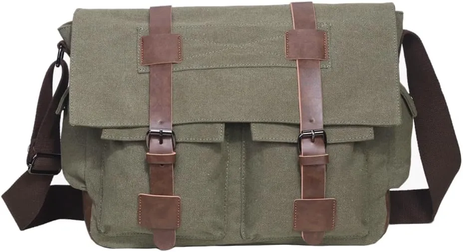 Vintage military canvas notebook computer bag Messenger bag medium canvas Messenger bag military satchel
