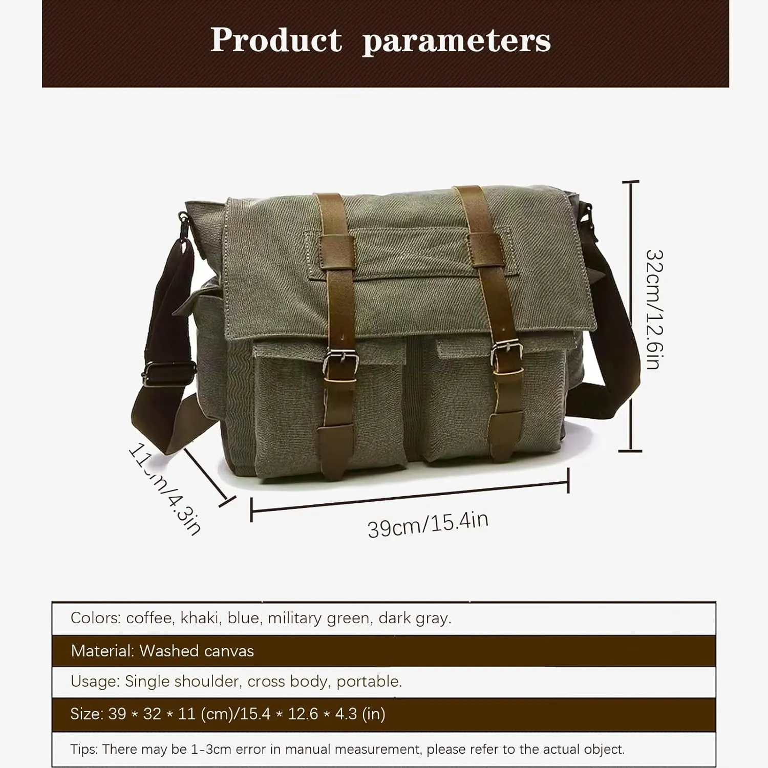 Vintage military canvas notebook computer bag Messenger bag medium canvas Messenger bag military satchel