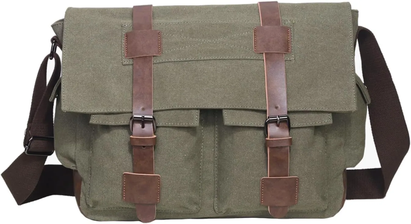 Vintage military canvas notebook computer bag Messenger bag medium canvas Messenger bag military satchel