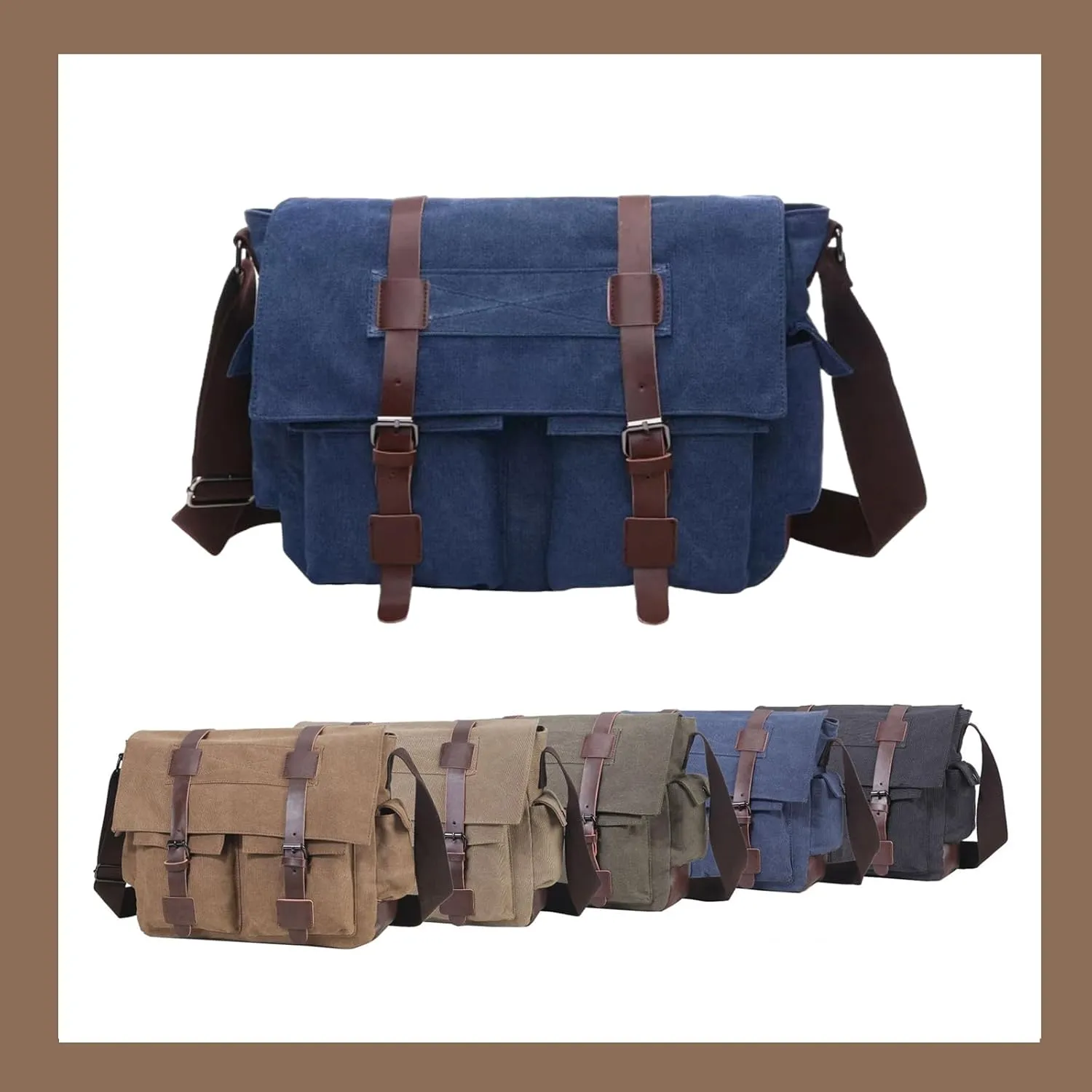 Vintage military canvas notebook computer bag Messenger bag medium canvas Messenger bag military satchel