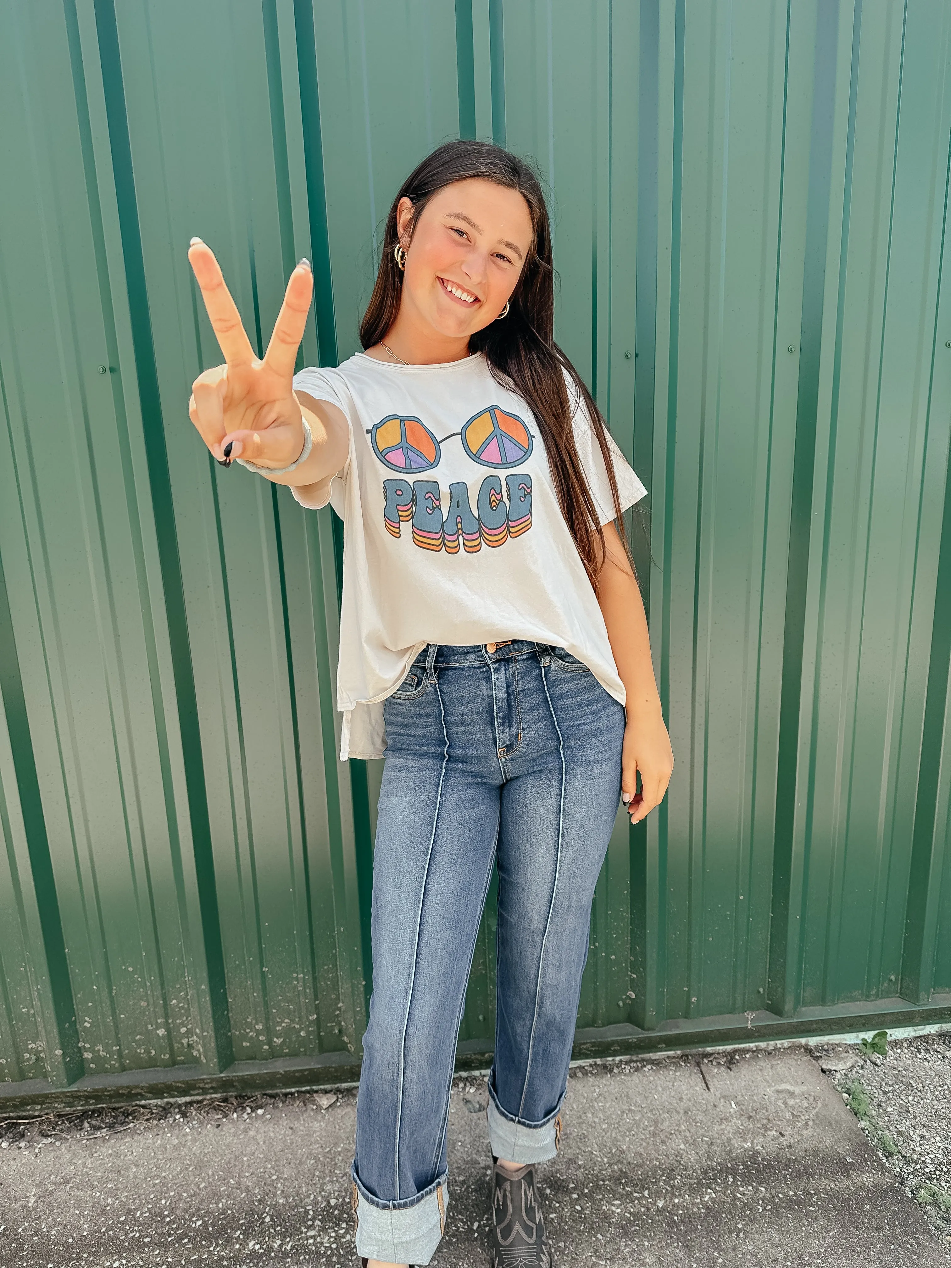 Vintage Peace Sign Graphic Tee
