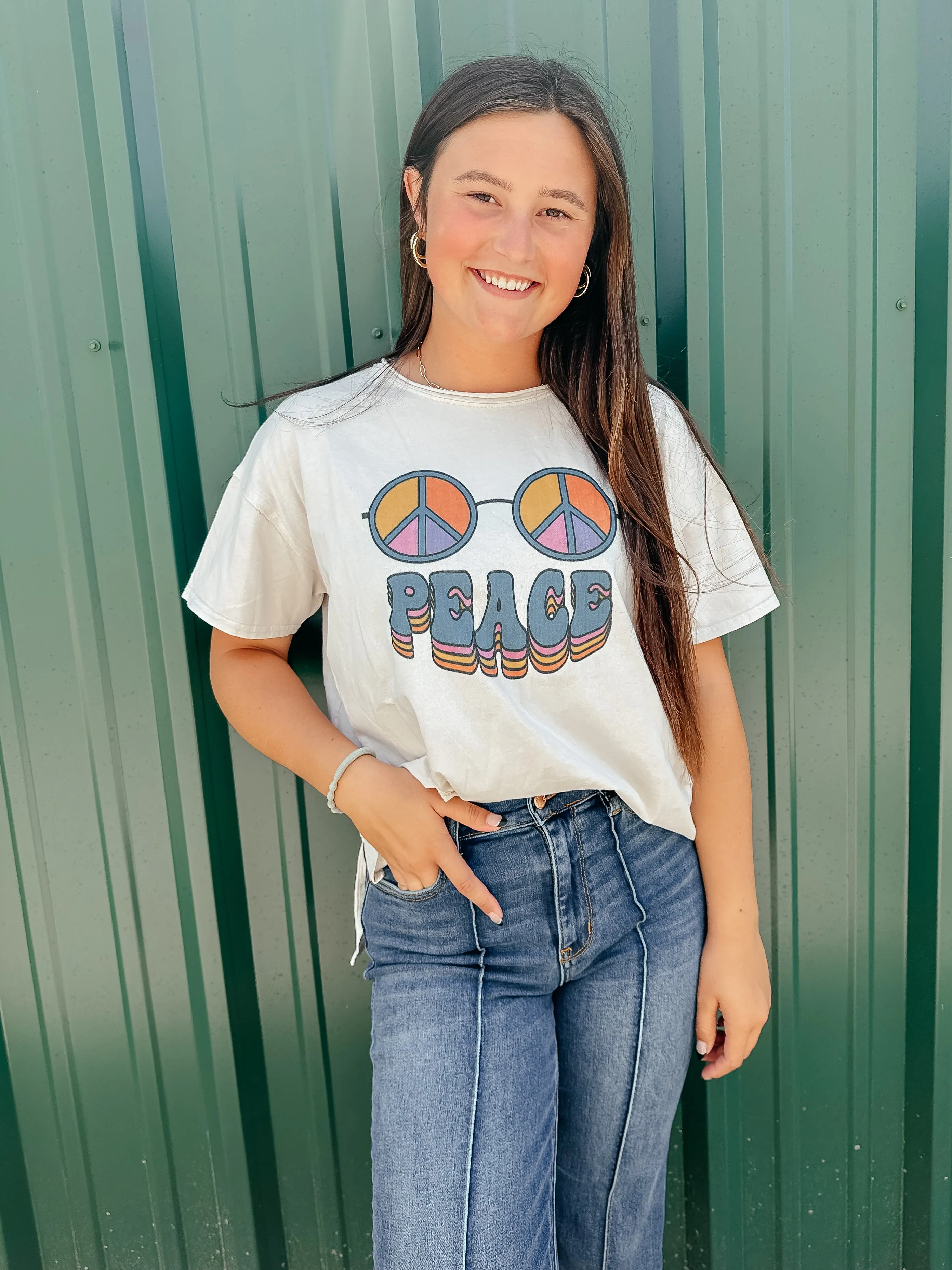 Vintage Peace Sign Graphic Tee