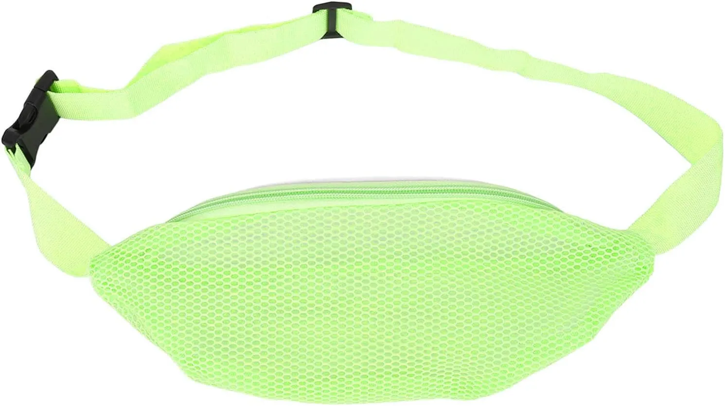 Waist Pack, Nylon Beach Mesh Fanny Pack Breathable Adjustable Belt Outdoor Sports Waist Bag for Traveling, Hiking, Jogging, Cycling (Fluorescent Green)