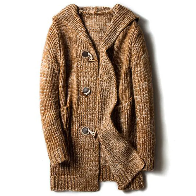 West Louis Hooded Knit Jersey Cardigan Sweater