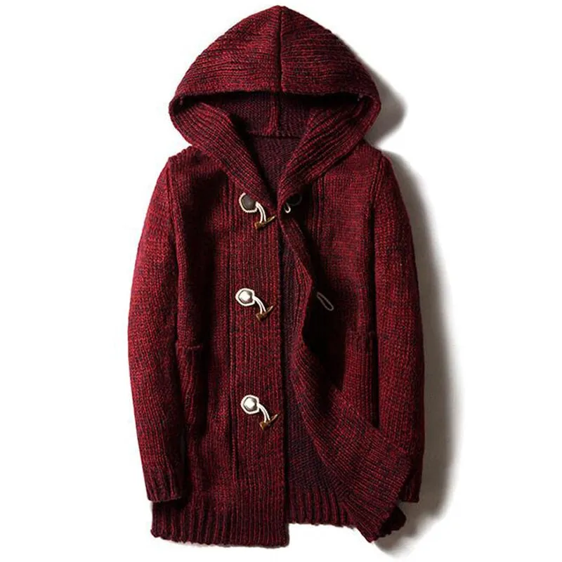 West Louis Hooded Knit Jersey Cardigan Sweater