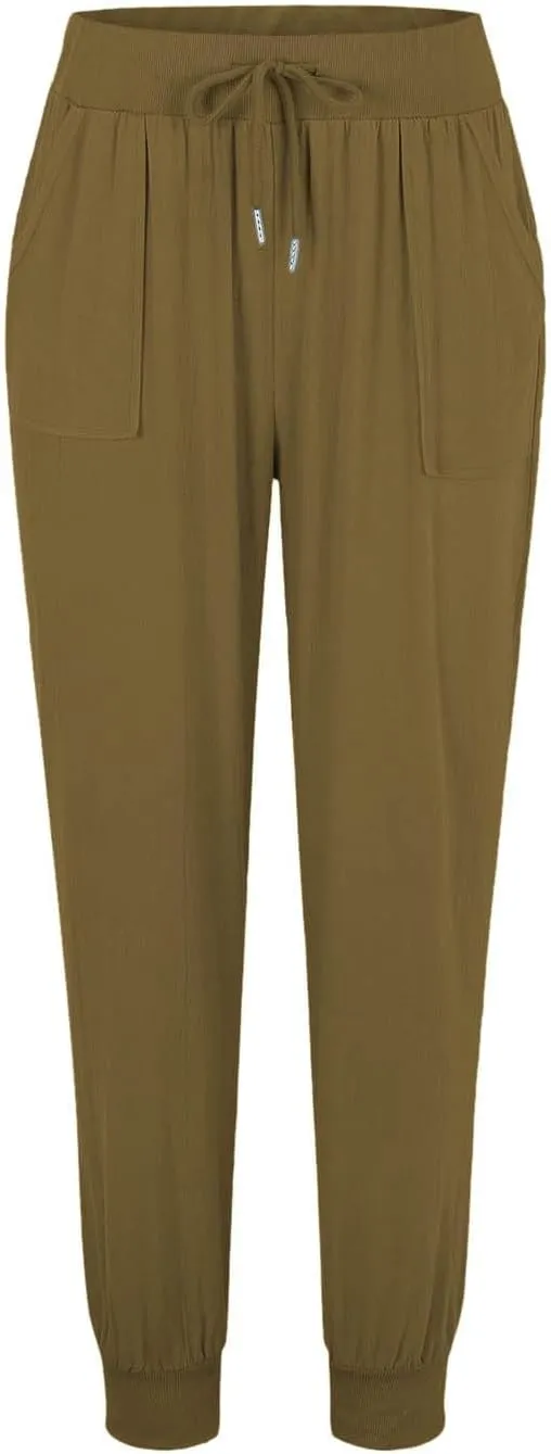 Wide Leg Linen Pants for Women High Waist Casual Loose Fit Summer Lightweight Jogger Palazzo Trouser with Pockets