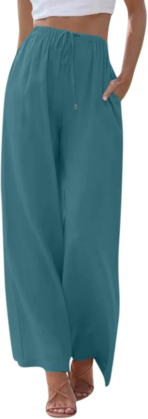 Wide Leg Pants for Women, Lightweight High Waist Pants Straight Leg Wide
