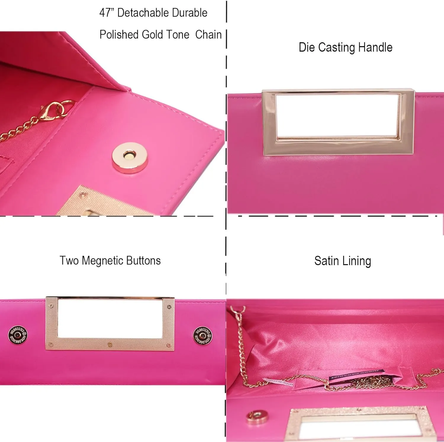 Women Clutch Purse Vegan Leather Evening Hand Bag Ladies Fashion Formal Casual Bridal Crossbody PU Handbag for Women Party