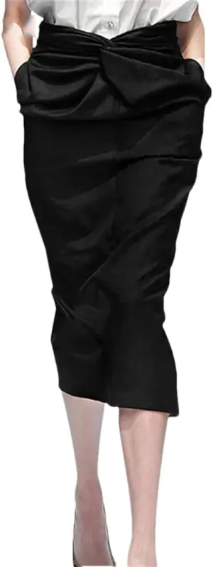 Women Stripes Skinny Pencil Skirt High Waist with Pockets Wrapped Midi Skirts for Office Skinny Skirts