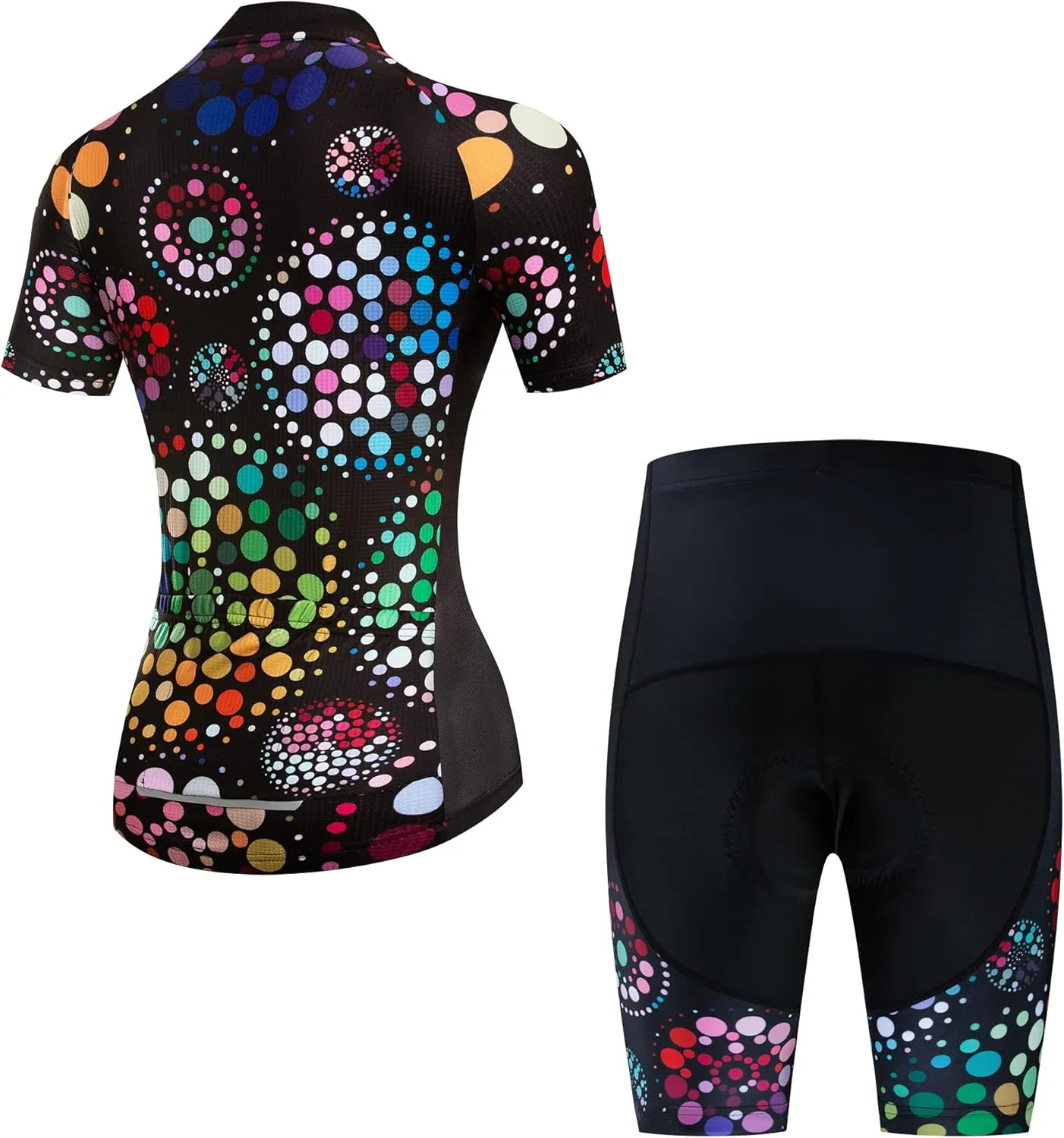 Women's Cycling Jersey Set Short Sleeve 5D Padded Bike Shirt Shorts Breathable Quick-Dry Bicycle Top Kits 3-Pockets S-2XL