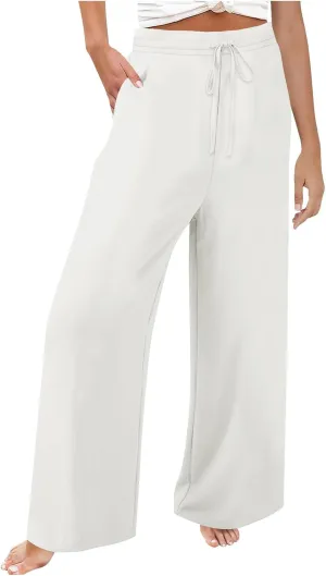 Womens Harem Pants Business Work Casual Lightweight Drawstring Elastic Waist Trousers 2025 Summer Outfits with Pockets
